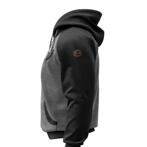 BLUZA KANGURKA WINGS BLACK & DARK GRAY MELANGE-Proudest Online