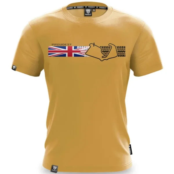 Koszulka bawełniana British GP mustard-Proudest Best