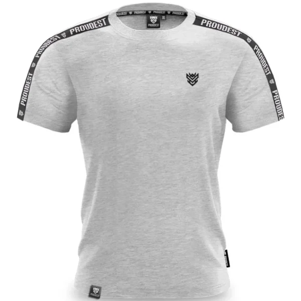 Koszulka bawełniana Gray Melange Tape-Proudest Hot