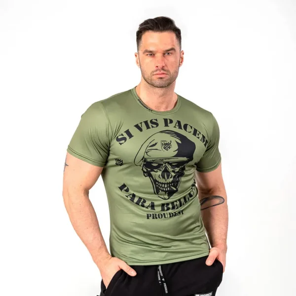 Koszulka slim Military Power Green-Proudest Sale