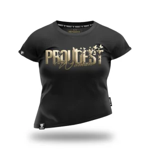 T-shirt damski oversize Butterfly Black Gold-Proudest Clearance